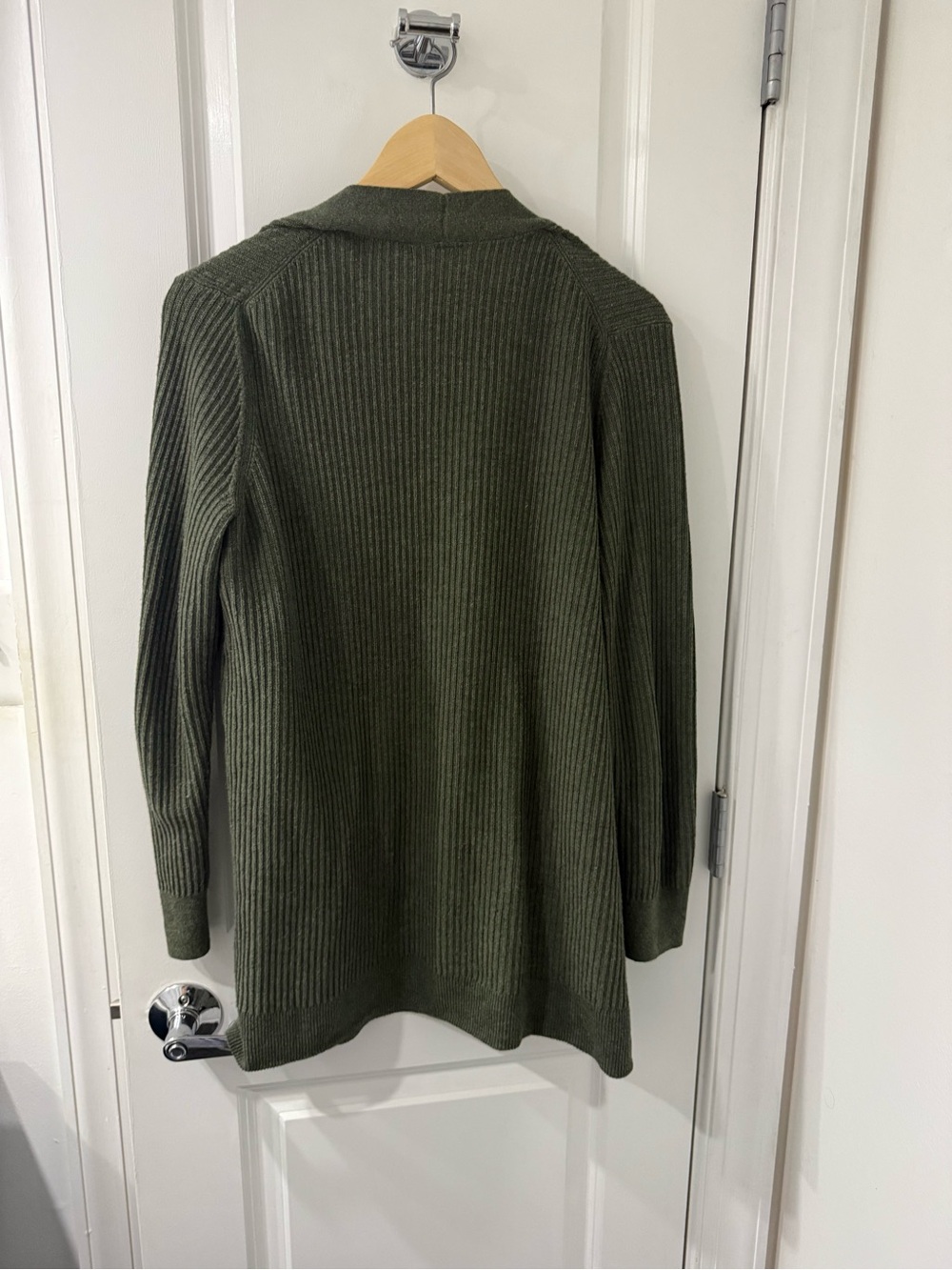 GAP Olive Green Open-Front Ribbed Cardigan - Picture 4 of 4
